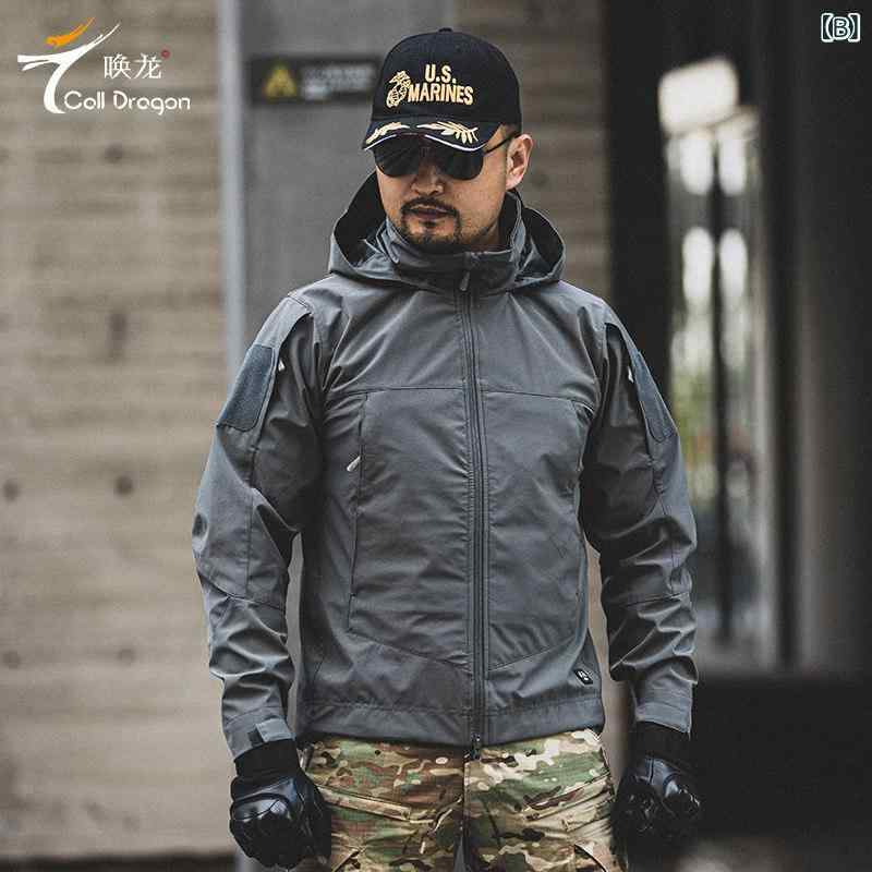 メンズ タクティカル ソフトシェル ジャケット 防風 防水 防雨 耐刮 アウトドア アウター 春秋冬 軽量 耐久 機能性