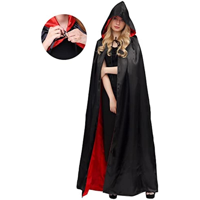 ハロウィン コスプレ マント ロング丈 両面 男女兼用 フード付き 吸血鬼 仮装 ケープ ショール 多色 パーティー用 ロールプレイング