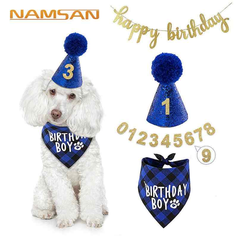 ペット 誕生日 パーティー セット 猫 犬用 パーティーハット よだれかけ スカーフ 数字 飾り かわいい 装飾 グッズ 通年 対応 軽量 素材