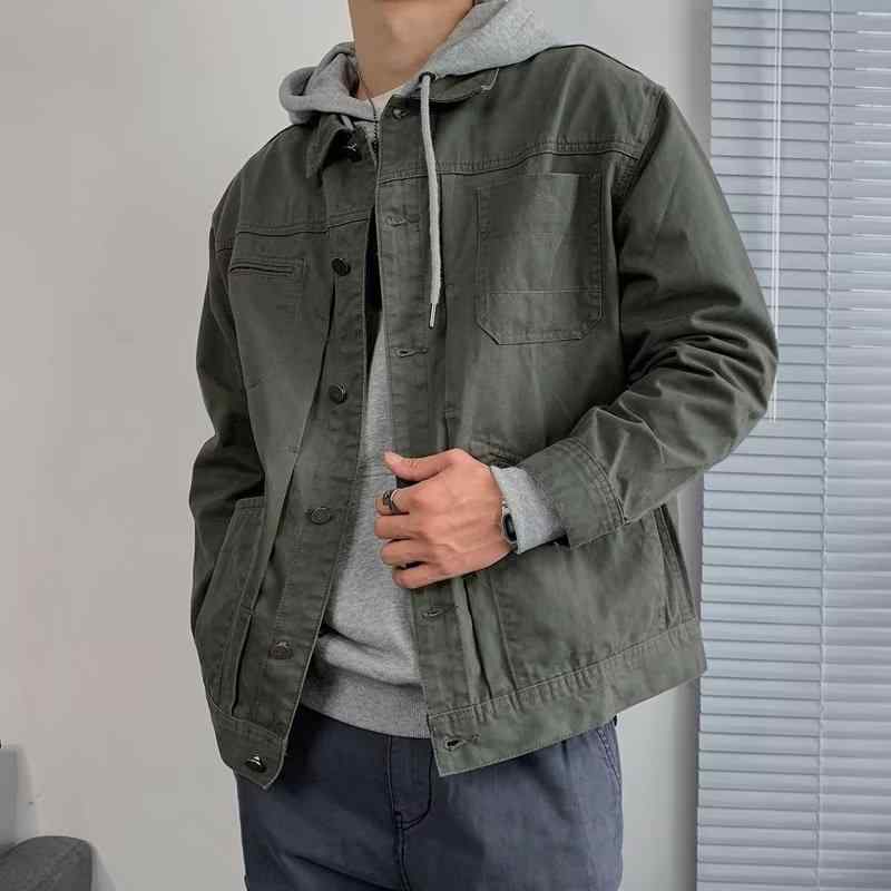 ジャケット メンズ 春秋 秋冬 コート 作業着風 ミリタリー 復古 デニム 牛仔 トップス 上着 ゆったり フィット 軽量 伸縮性 吸湿速乾 ..