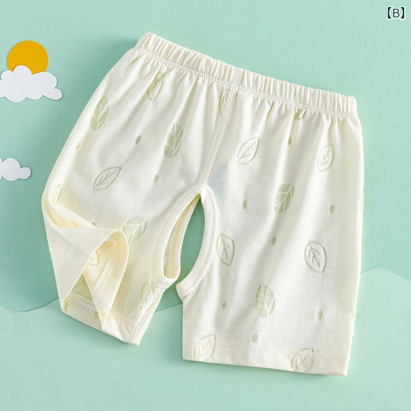 ベビー 開裆パンツ 新生児 女の子用 綿100% 夏用 薄手 通気性 柔軟素材 吸湿速乾 肌触り良い 日常使い
