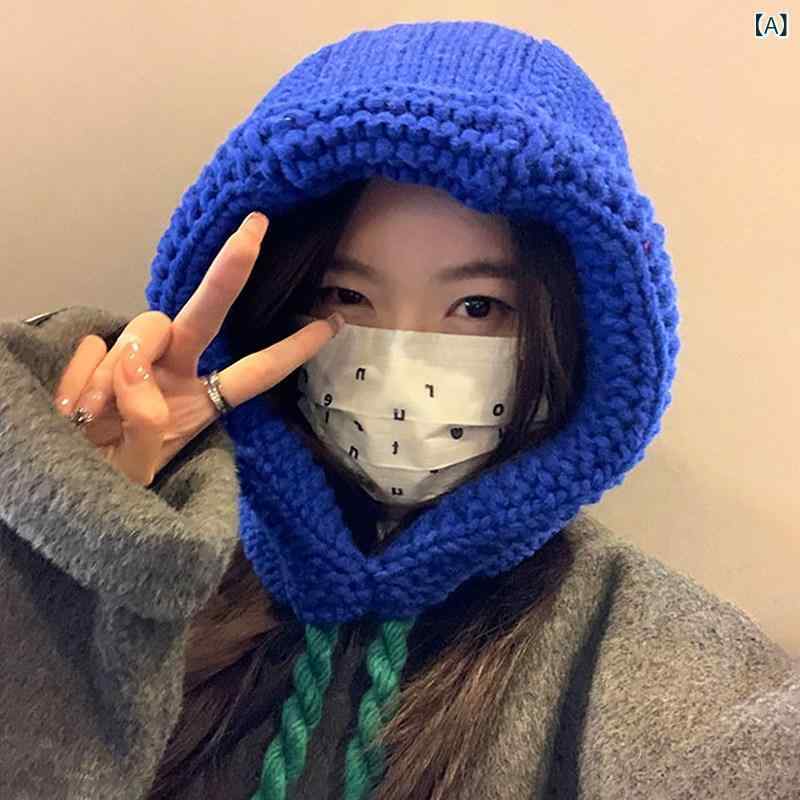 ニット帽 レディース バラクラバ 秋冬 厚手 保暖 シンプル スタイリッシュ 韓国風 ...