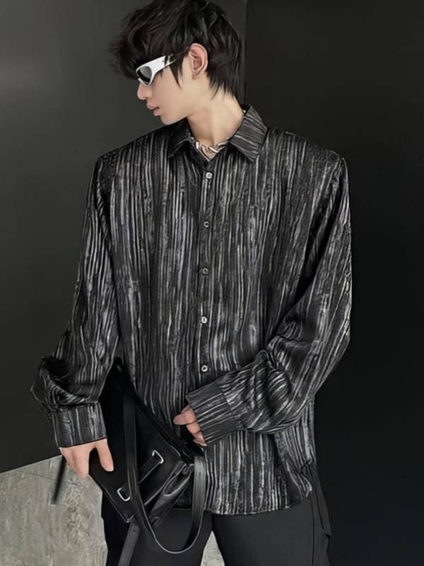 メンズ シャツ トップス 牛仔布 デニム 長袖 ジャケット 外套 コート 潮牌 風 休間 スタイル カジュアル 欧美 欧米風 普段使い 伸縮性 ..