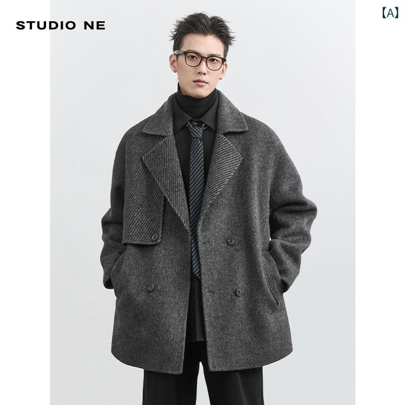 秋冬 メンズ ダブルフェイス 羊毛 コート 厚手 暖か ウール 素材 ラクダ毛 混 ロング丈 オーバーコート 防寒 機能 羊毛100パーセント・シルエット: ゆったり・スタイル: 都会的ベーシック・主な素材: 羊毛68.5%.ポリエステル25.2%・襟型: ・着丈: 標準・前合わせ: ダブルブレスト・柄: 無地・サイズ展開: S.M.L.XL.2XL.3XL・カラー展開: グレー