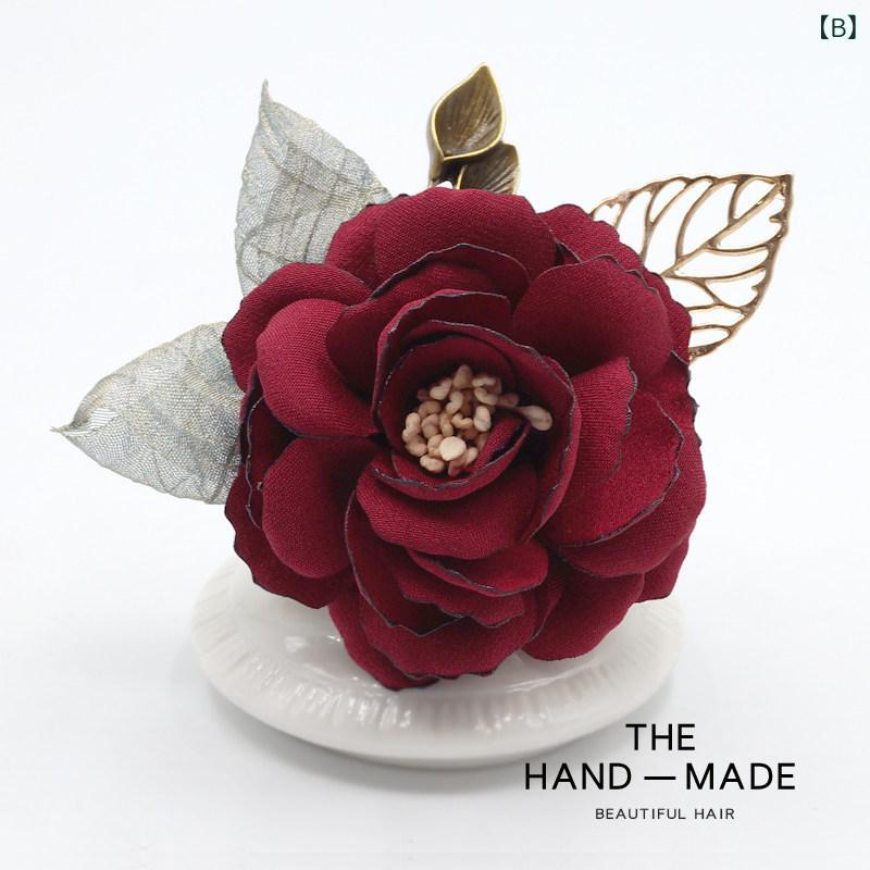 ブローチ レディース 布 花モチーフ アクセサリー 　スカーフ ボタンピン コート用 職業女性向け 花飾り ピン留め ビジネススタイル かわいい 軽量素材 2