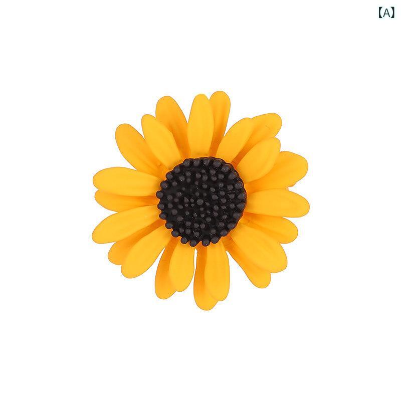 ブローチ レディース ひまわり スイートピー モチーフ 高級感 精緻 花飾り ピン アクセサリー 装飾品 ファッション 小物 女性用 華やか