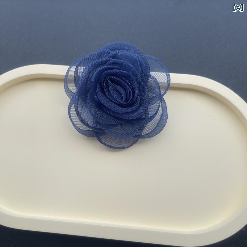 レディース ブローチ ヘッドアクセサリー 立体 布 ローズ フラワー コサージュ 普段使い かわいい ピン 付け 簡単 軽量