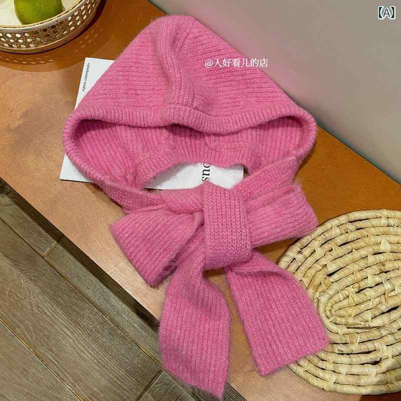 バラクラバ帽 秋冬 赤 ニット 暖か 耳あて 防寒 スカーフ 一体型 保湿 柔らか 伸縮性 フェイスカバー ウィンター アウトドア