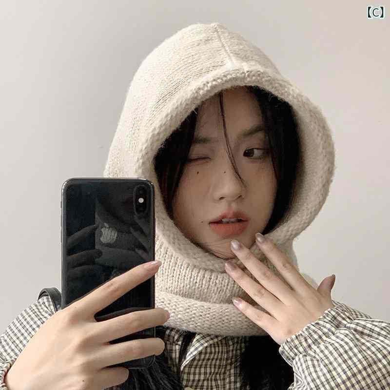 バラクラバ帽 女性用 厚手ニット フィット 大...の紹介画像3