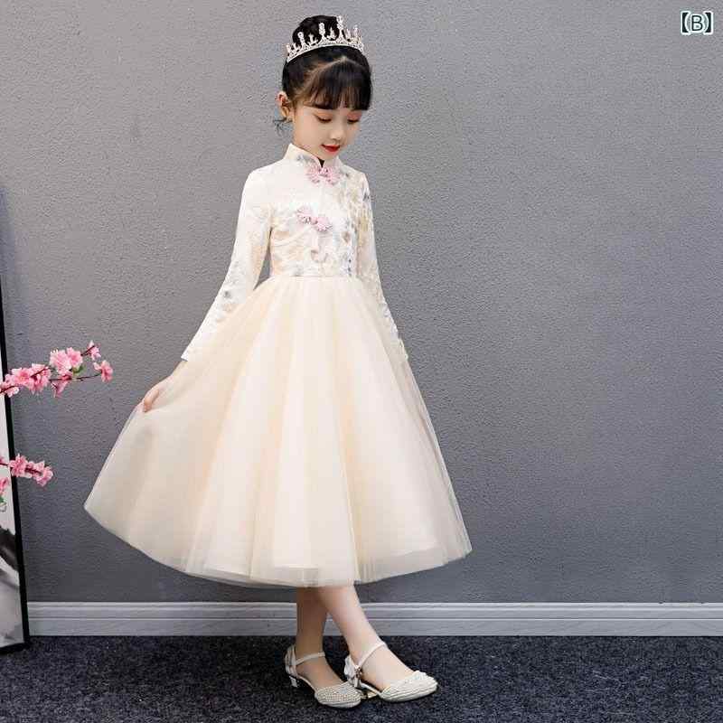 ワンピース キッズ 女の子 チャイナドレス ドレス 子供服 春秋 長袖 中華 国 洋服 ...