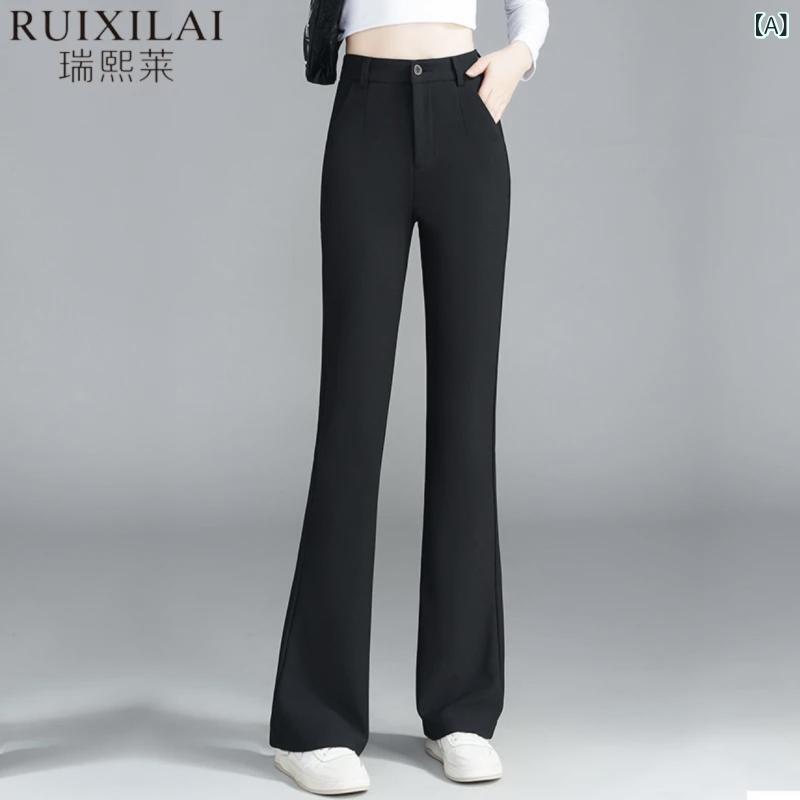レディース ハイウエスト フレアパンツ ロング丈 春夏 カジュアル 普段使い ブラック ストレッチ スリム効果 ドレープ感 美しいシルエット・・: シンプル・パンツ型: フレアパンツ・ディテール: ボタン・開閉: ジッパー・ウエスト: ハイウエスト・丈: ロング・サイズ展開: 26/S.27/M.28/L.29/XL.30/2XL.31/3XL.32/4XL.33/5XL・主な素材: ポリエステル100%・厚み: 普通・カラー展開: ブラック
