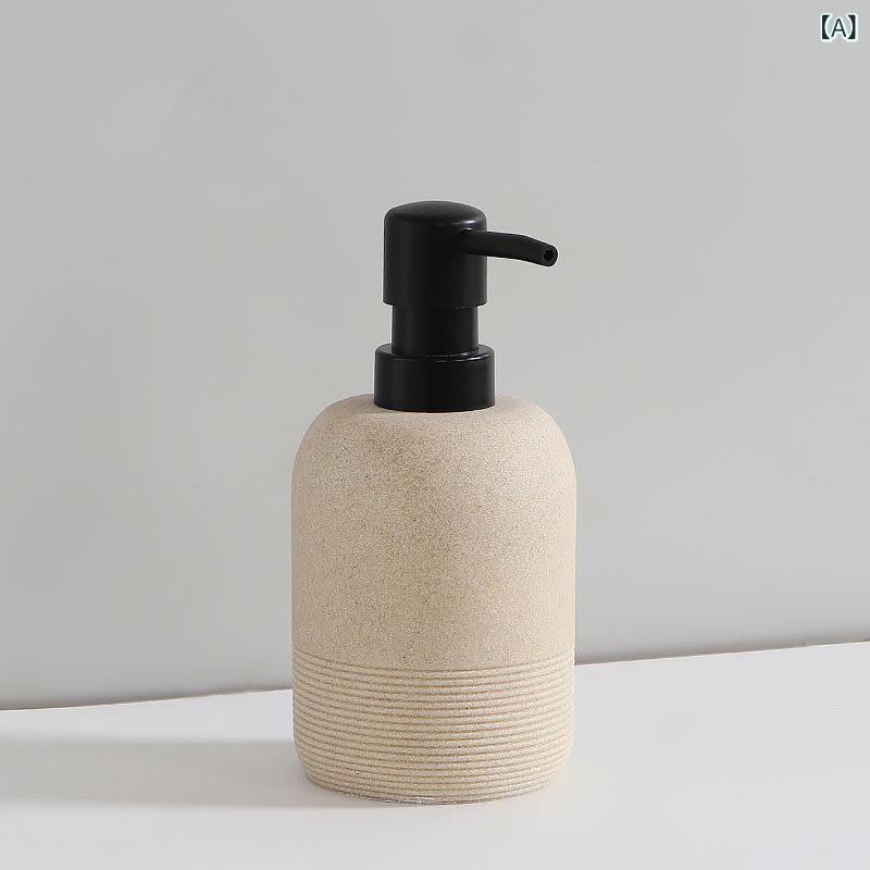 其它 - 浴室 ボトル セット プッシュ式 空瓶 高級感 ホテル風 ハンドソープ ボディソープ シャンプー 分装 洗面所 衛生 グッズ シンプル 日常使い