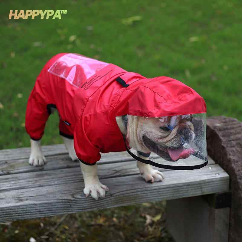 犬用レインコート 中型犬 防水 四足カバー フレンチブルドッグ パグ ブルドッグ対応 雨の日散歩用 撥水加工 軽量 通気性 伸縮素材
