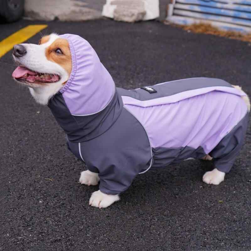 犬用 防水レインコート 四脚全覆い アウトドア 反射 夜間安全 小型犬対応 散歩用 雨具 ペットジャケット 軽量 伸縮性