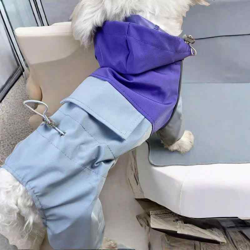 犬用 防水 レインコート 連体 防寒 通気性 アウトドア 外出用 伸縮 調整 ワーク スタイル 秋冬