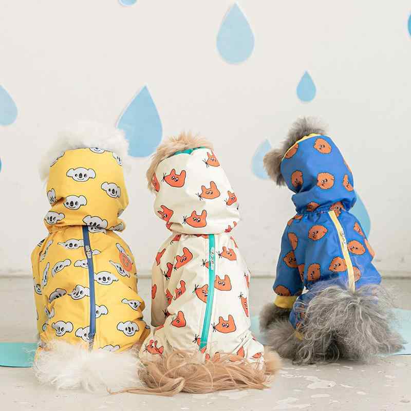 犬用 レインコート 防水 フード付き 四脚カバー 全身保護 小型犬 中型犬 対応 雨具 ペット用品 散歩用 軽量 伸縮性
