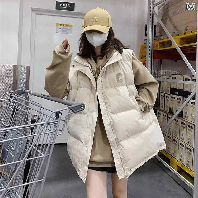 乐天商城 - レディース ダウン ベスト 秋冬 中長丈 韓国 小柄対応 ホワイトダックダウン 保温 軽量 暖か アウター 外出用 羽織り