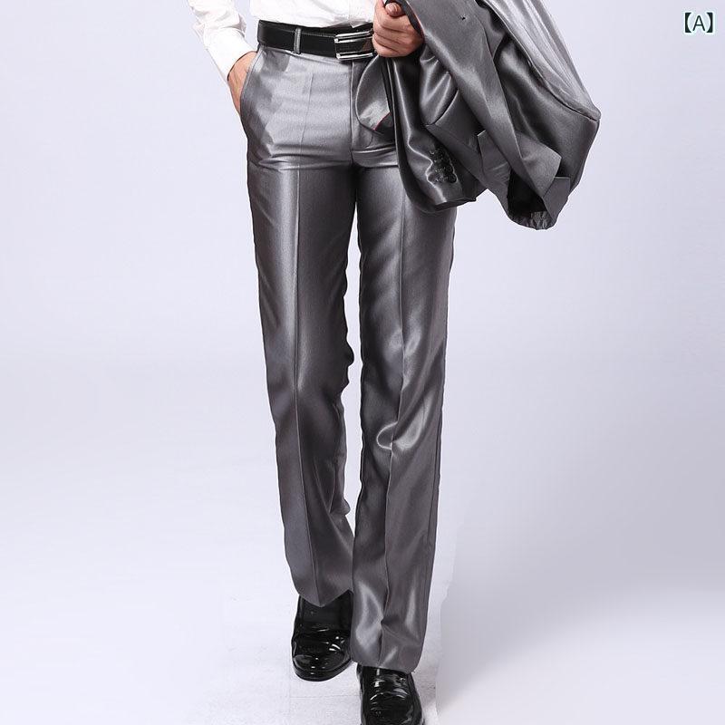 男性用 微フレア パンツ 高級感 埃 付着防止 ゆったり ワイドレッグ 中年向け ラテン ダンス用 ノーアイロン スラックス 伸縮性 快適 フィット