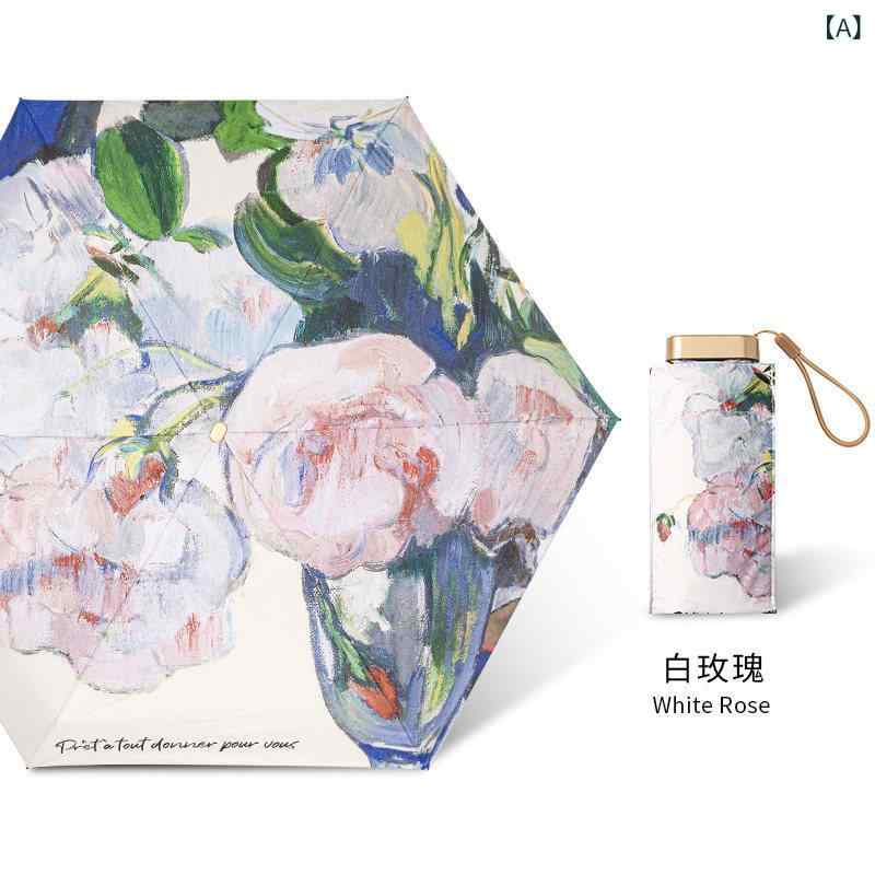 レディース 軽量 UVカット 日傘 晴雨兼用 折りたたみ 5段 小型 コンパクト 持ち運びやすい 紫外線対策 アウトドア 通勤用 夏向け 軽快 ポータブル