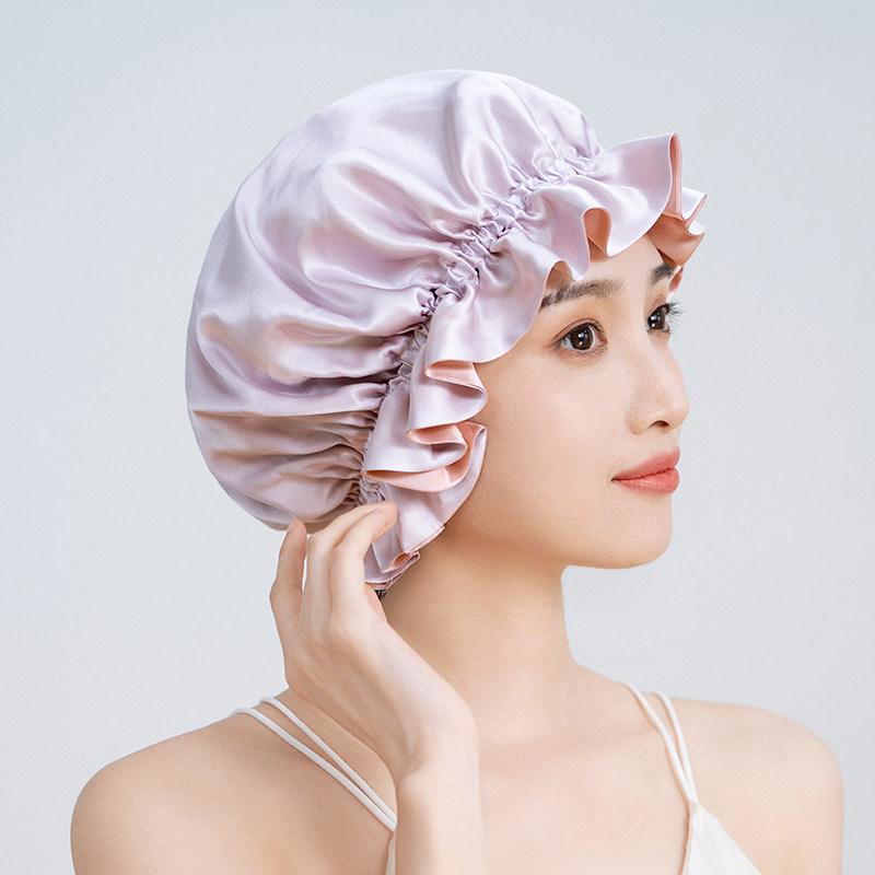 Rakuten - 絹 寝帽 両面 双色 長髪対応 睡眠用 ヘッドカバー 髪保護 滑らか 快適 フィット 柔軟素材