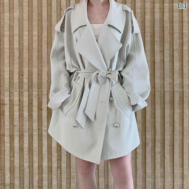 トレンチコート レディース 白 ロング丈 春秋 英国風 高級感 小柄対応 上品 スタイリッシュ アウター 通勤用 日常使い 軽量 風通し良い コート