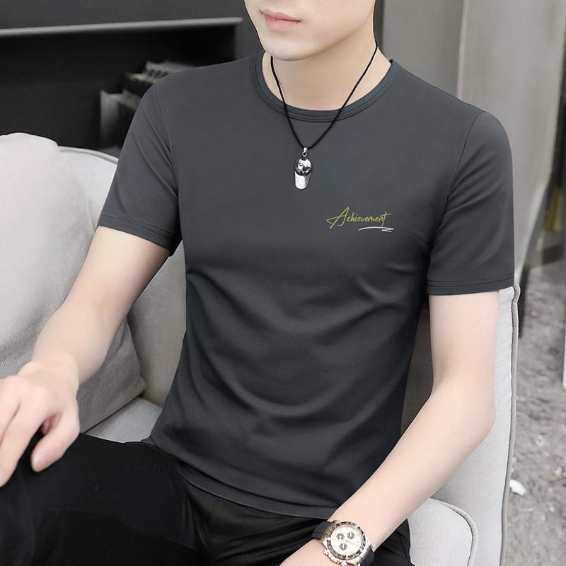 Tシャツ メンズ 短袖 夏用 接触冷感 速乾 クルーネック モダール生地 高級感 軽量 吸湿 伸縮性 カジュアル 普段使い
