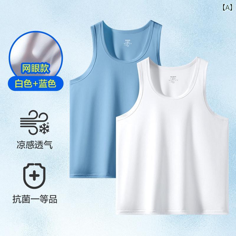 タンクトップ メンズ 夏用 薄手 接触冷感 通気性 スポーツ フィットネス インナー ノースリーブ ビッグサイズ 吸湿速乾 軽量 伸縮性