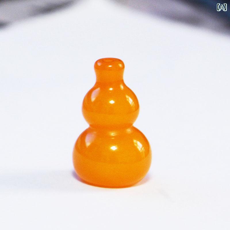 リバーパディのビーズ アクセサリーパーツ 男性用 女性用 アクリル製 蜜蝋 蓮花 ヒョウタン型 水晶調 すだれ用 のれん用 接続パーツ 20×30mm 黄色系 縁起物 工芸材料 手芸素材 素材 デコレーション DIY ハンドメイド パーツ 穴あき ビーズカーテン 暖｜アングル2