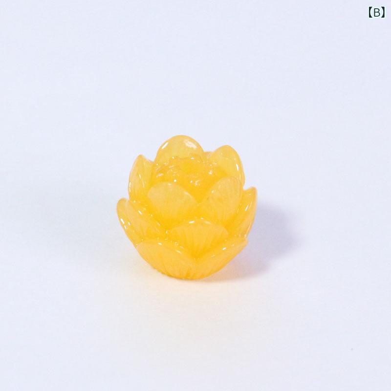 リバーパディのビーズ アクセサリーパーツ 男性用 女性用 アクリル製 蜜蝋 蓮花 ヒョウタン型 水晶調 すだれ用 のれん用 接続パーツ 20×30mm 黄色系 縁起物 工芸材料 手芸素材 素材 デコレーション DIY ハンドメイド パーツ 穴あき ビーズカーテン 暖｜アングル3