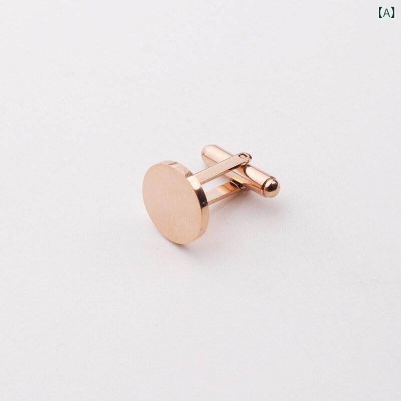 男性用 カフスボタン シンプル ファッション 高級感 チタンスチール ミラー仕上げ 円形 ドレスシャツ 袖口アクセサリー ビジネス 普段使い 軽量 耐久性 洗練
