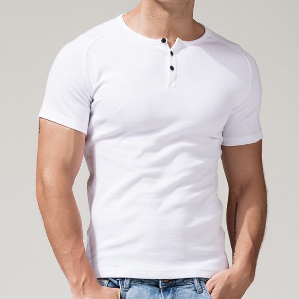 樂天商城 - メンズ Vネック Tシャツ トップス 修身 短袖 色 コットン 重磅 運動上衣 フィット 軽量 吸湿速乾 通勤 普段使い 部屋着 伸縮性 綿素材 ビッグシルエット ブラック グレー ネイビー 通年