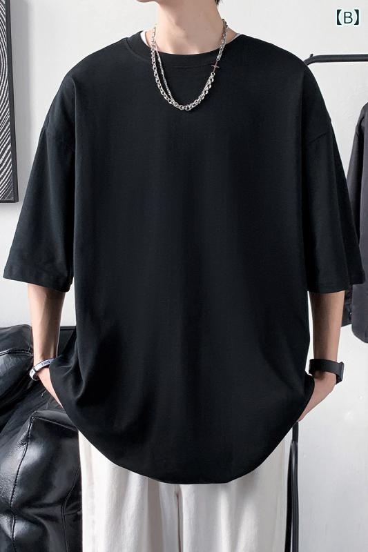 メンズ 半袖 Tシャツ トップス 棉 コットン 夏 夏季 通勤 普段使い 部屋着 軽量 吸湿速乾 接触冷感 ビッグシルエット 百搭 インナー 打底 ユニセックス 白 ホワイト ゆったり ラフスタイル ユニセックスカジュアル 3