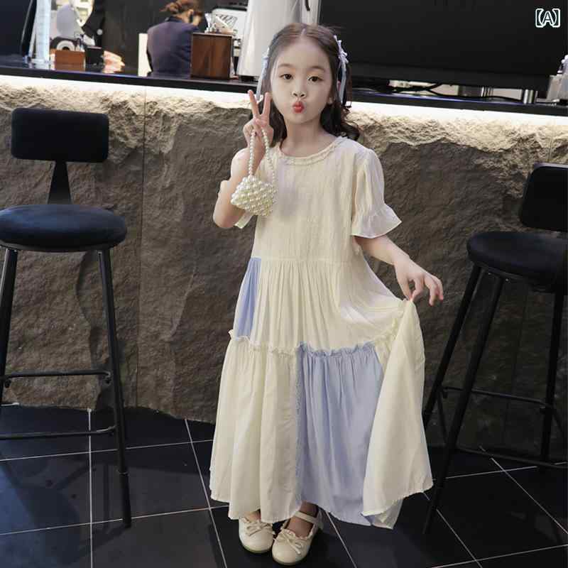 ワンピース キッズ 女の子 子供服 チャイナドレス ロング丈 切り替え プリンセスド...
