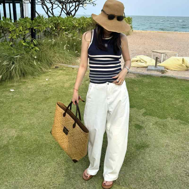 レディース 春夏 接触冷感 薄手 ニット タンクトップ 軽量 吸湿速乾 伸縮性 デニム ジーンズ ストレッチ パンツ カジュアル スタイル 普段使い 通勤用 部屋着 機能性