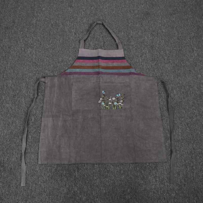Gingham Aprons - エプロン キャンバス生地 韓国 民俗 キッチン 家事用 レストラン サービス員 作業服 耐久性 日常使い 軽量 伸縮性