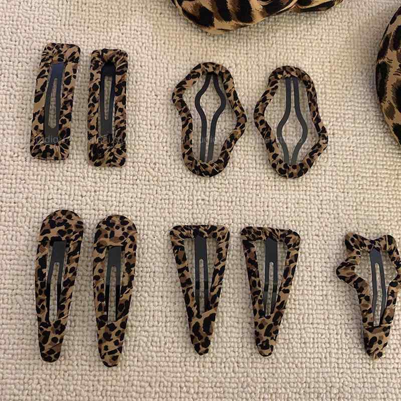 女性用 ヘアクリップ ヒョウ柄 BB サイド 前髪 髪留め かわいい ファッション アクセサリー 髪飾り ピン 止め具・スタイル: 復古.宮廷・カテゴリ: ヘアクリップ・: 星星型2個セット.水滴型2個セット.長方形2個セット.波浪型2個セット.三角形2個セット