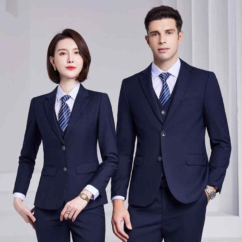 ビジネススーツ 3点セット 男女兼用 職業装 通勤服 営業制服 フォーマルウェア 接客用 ユニセックス 西装 セットアップ ビジネスカジュアル ストレッチ素材 快適フィット