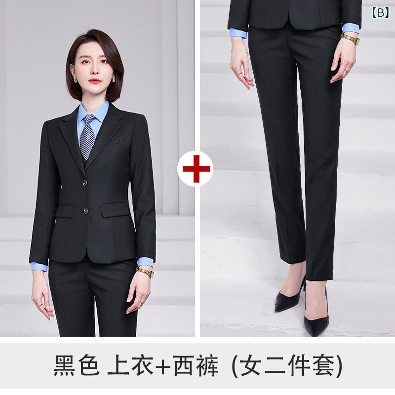 ビジネススーツ 3点セット 男女兼用 職業装 通勤服 営業制服 フォーマルウェア 接客用 ユニセックス 西装 セットアップ ビジネスカジュアル ストレッチ素材 快適フィット 3