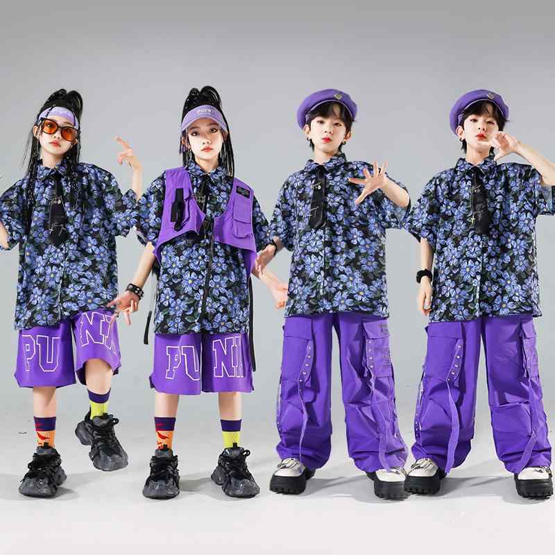 シャツ 男の子 ヒップホップ ストリートダンス セット 子供服 トップス カジュアル ダンスウェア 演出衣装 ストリートスタイル