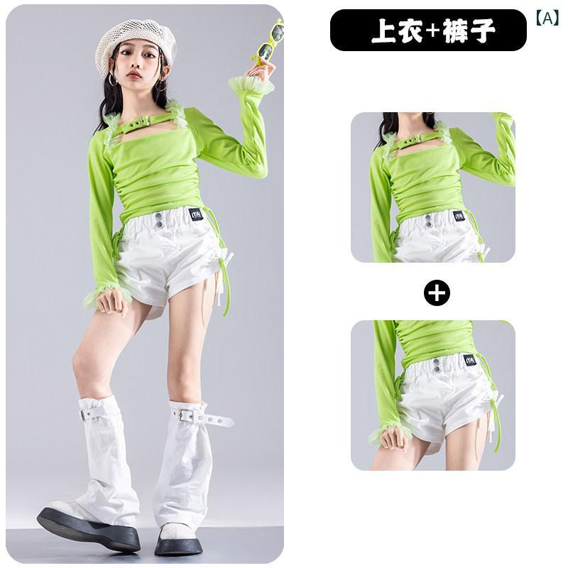 子供服 女の子 ストリートダンス 衣装 ジャズダンス 表演服 ヒップホップ セット ...