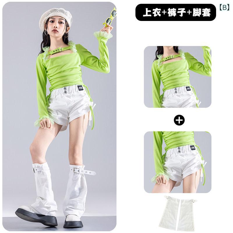 子供服 女の子 ストリートダンス 衣装 ジャズダンス 表演服 ヒップホップ セット ...