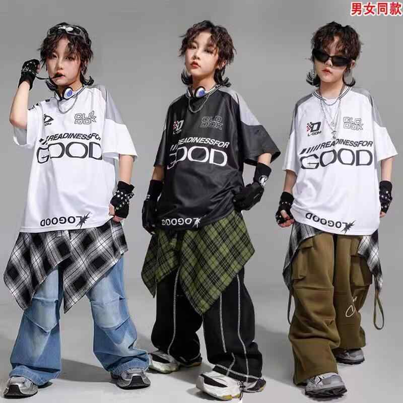 キッズ 男の子 女の子 ヒップホップ ストリートダンス パフォーマンス 衣装 セット 個性 クール ランウェイ ショー ドラム 演出 普段使い 伸縮性 軽量 綿素材・主な素材: 綿・サイズ展開: 110cm.120cm.130cm.140cm.150cm.160cm.170cm.180cm