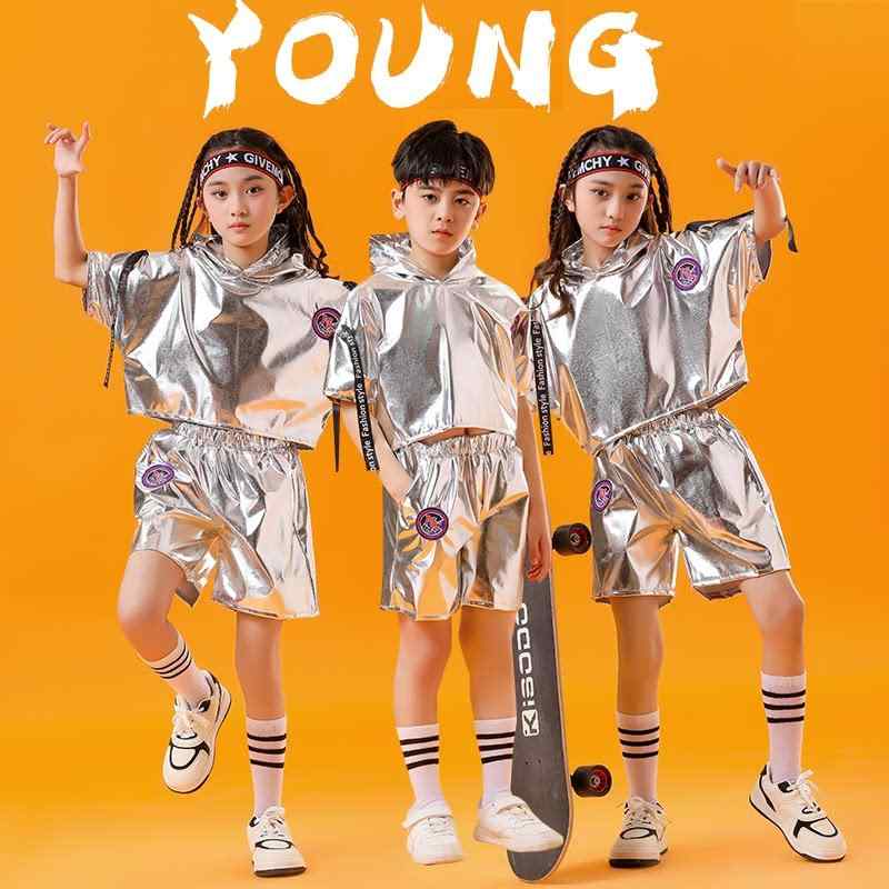 キッズ ダンス衣装 ストリートダンス セットアップ 男の子 女の子 用 ヒップホップ ジャズダンス パフォーマンス クール スタイル ユニセックス 子供服 ショー用 演出服