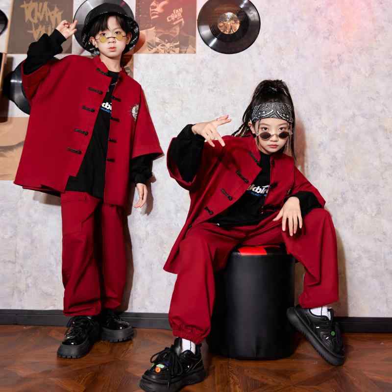 子供用 ダンス衣装 ヒップホップ ストリートスタイル ジャズダンス 男の子 女の子 武術 試合 パフォーマンスウェア ステージ コスチューム ダンスウェア 練習着 競技用