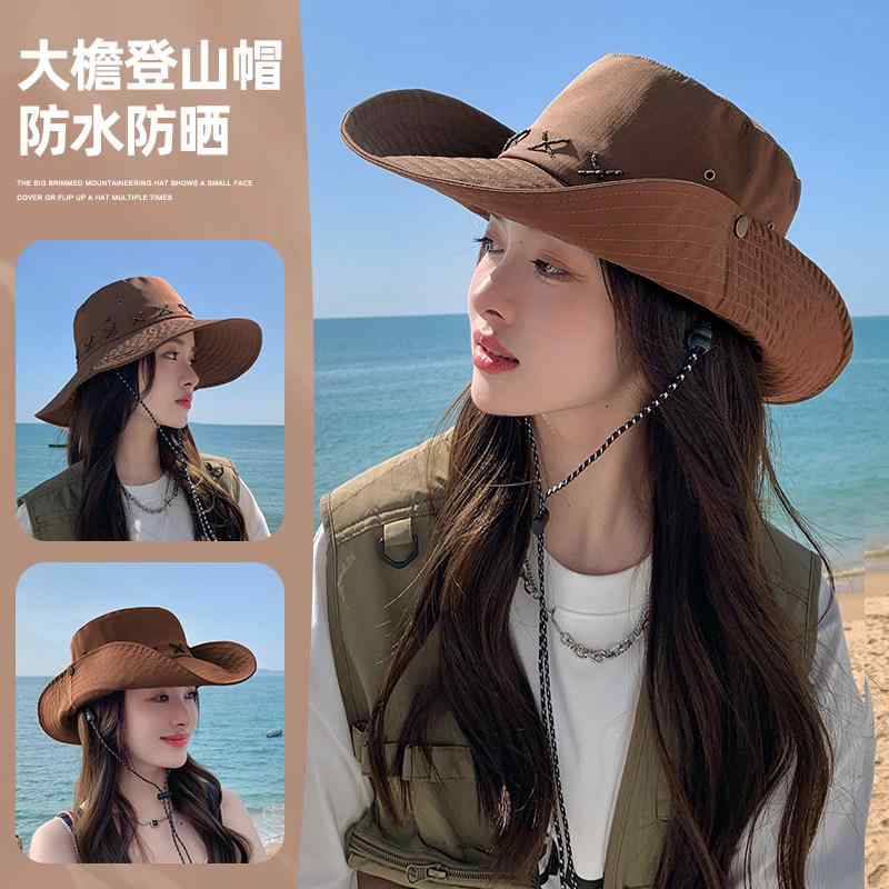 サンハット レディース 大つば UVカット 夏用 アウトドア 釣り 登山 ハイキング フィッシャーマンキャップ レトロ ウェスタン カウボーイ スタイル 軽量 通気性 調整可能 ストラップ・カテゴリ: 帽子・スタイル: カジュアル・タイプ: バケットハット・帽頂: ラウンドトップ・帽檐: ワイド・ブリム形状: フラット・機能: UVカット・対象: 男女共通・カラー展開: ブラウン.カーキ.ブラック.アイボリー.ネイビー.ミリタリーグリーン・サイズ展開: フリーサイズ