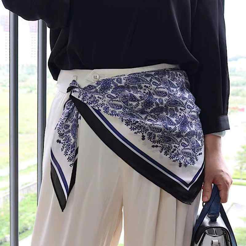 スカーフ レディース 夏 UVカット ヘッドスカーフ レトロ 花柄 三角巾 腰巻き 普段使い 軽量 伸縮性 コーディネート アクセサリー