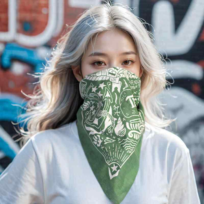 ヘッドスカーフ 三角巾 メンズ レディース アウトドア ライディング ファッション スカーフ 白髪隠し ヒップホップ スタイル バイク マスク 多機能 ユニセックス スタイリッシュ ネックガード
