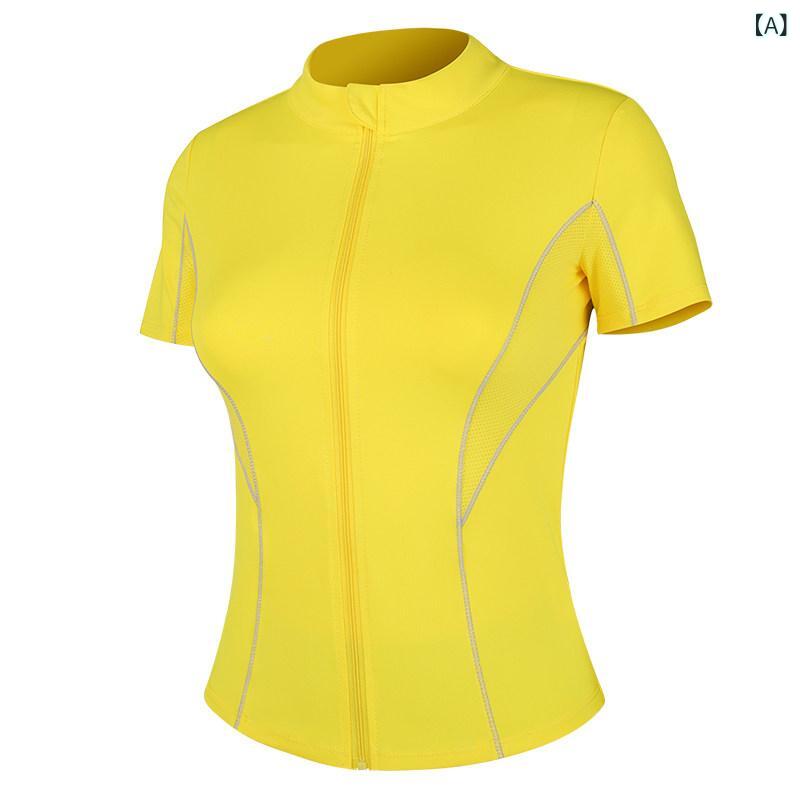 ヨガウェア レディース 夏 スリムフィット 伸縮性 吸湿速乾 短袖 トップス ランニング フィットネス 軽量 運動用