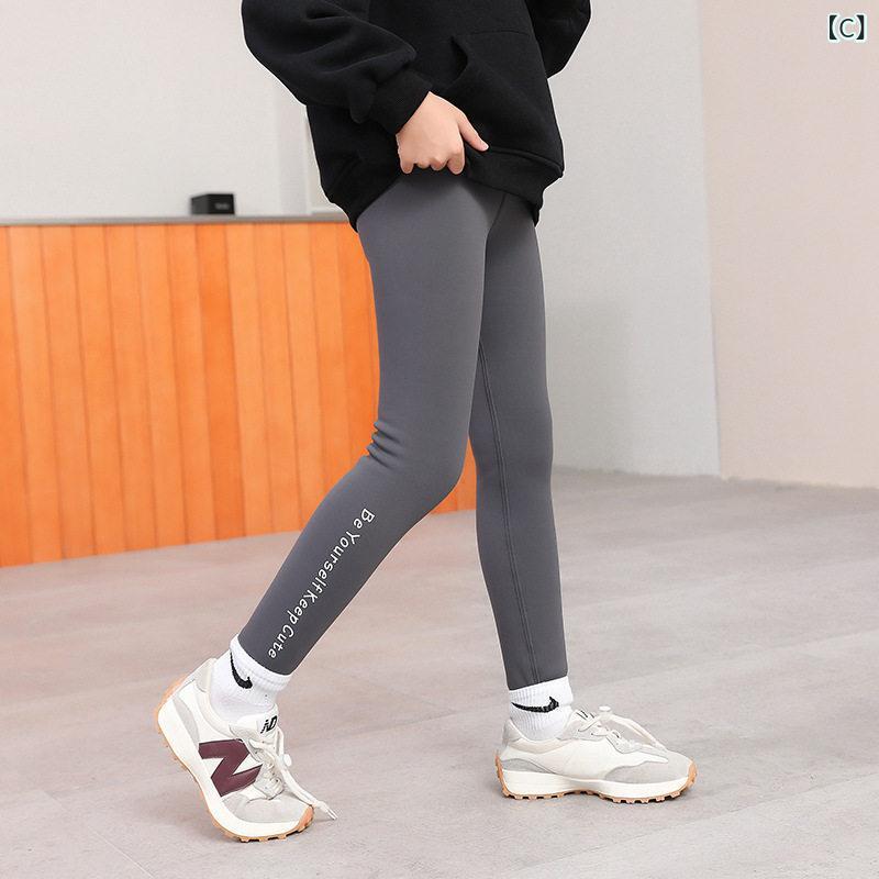 リバーパディのパンツ 女の子用 ゴルフ 秋冬 厚手 ベースレイヤー 外穿 レギンス サメ柄 暖か 伸縮性 吸湿速乾 スポーツ アウトドア 子供服 アクティブウェア｜アングル3
