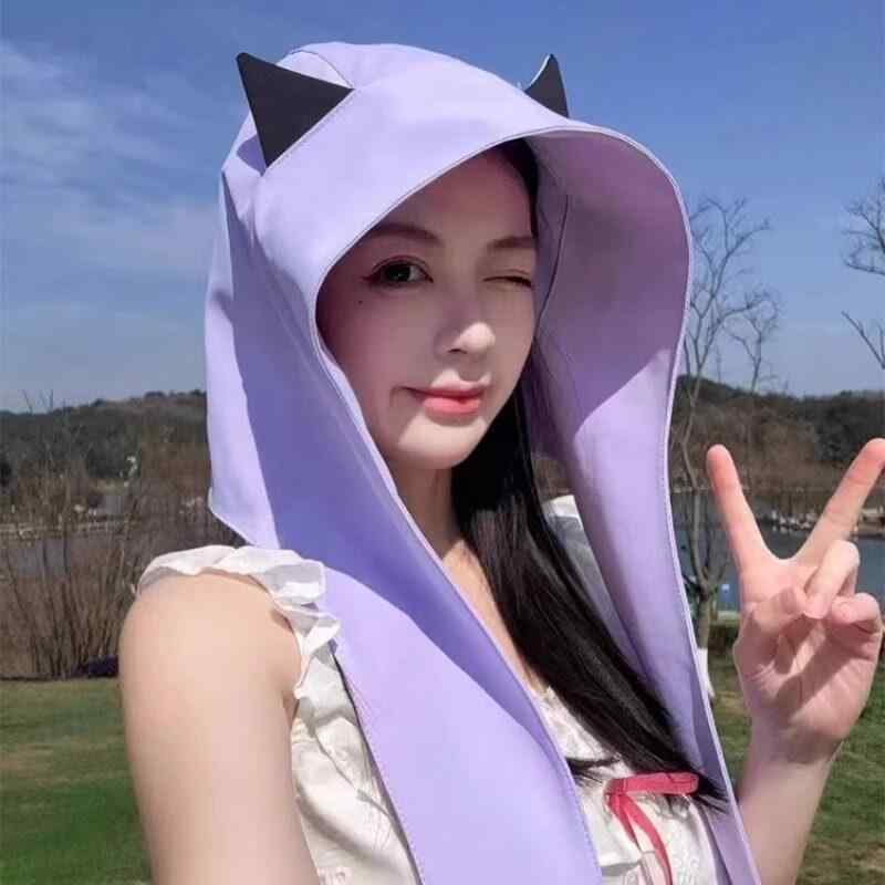 レディース 帽子 かわいい 小悪魔系 ヘッドターバン 日よけ 通気性 速乾 リボン UVカット 夏用 アウトドア 軽量 外出 普段使い